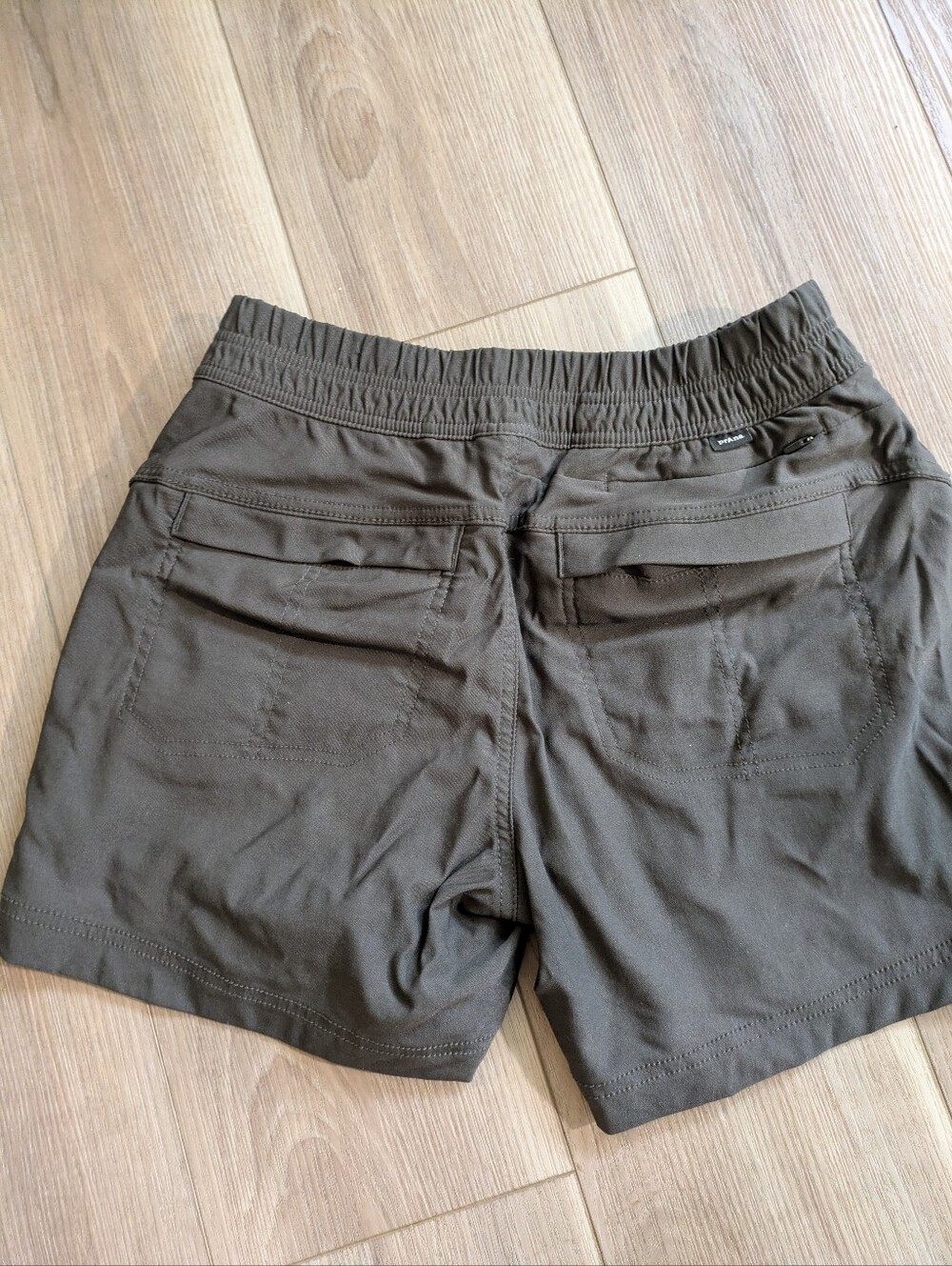 Prana Elastic Waist Shorts- Charcoal Grey - Picture 3 of 4